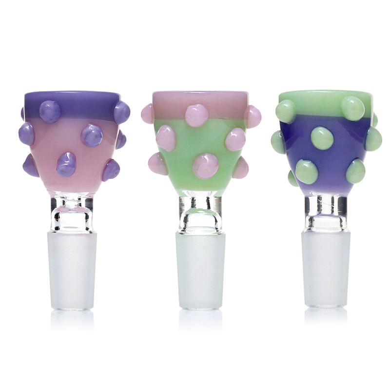 Trippy Glass Bong Bowl With Polka Dot - Assorted Colors