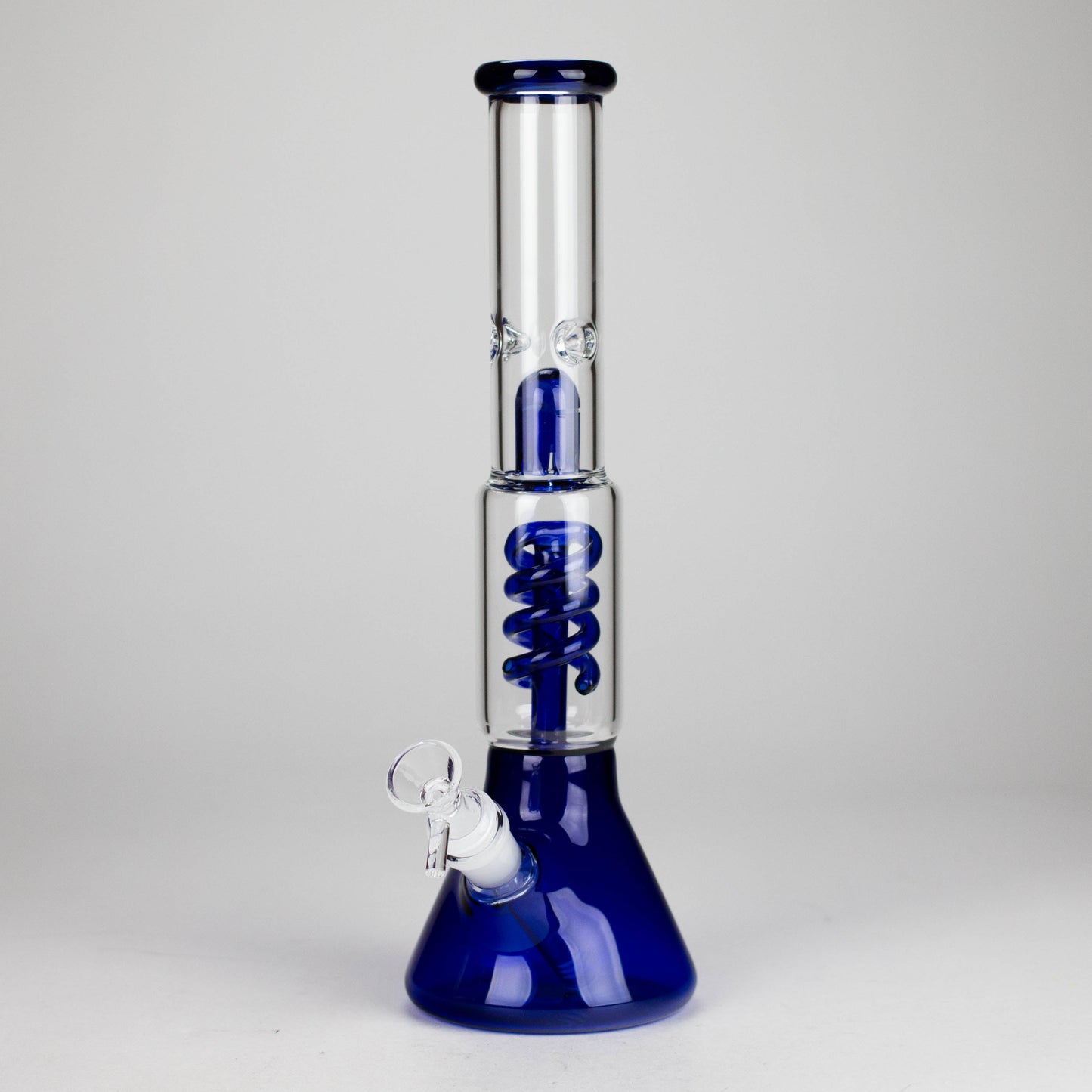 13" Color Accented Glass Water Bong with Coil Percolator & Splash Guard