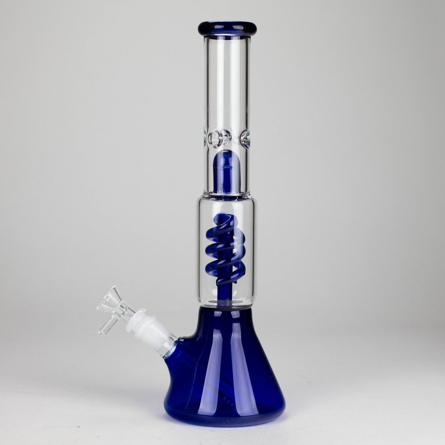 13" Color Accented Glass Water Bong with Coil Percolator & Splash Guard