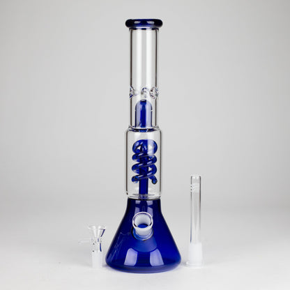 13" Color Accented Glass Water Bong with Coil Percolator & Splash Guard