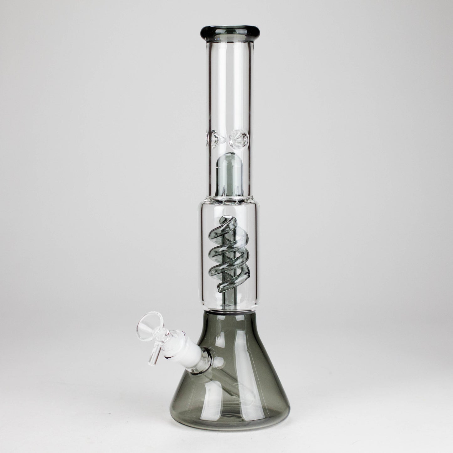 13" Color Accented Glass Water Bong with Coil Percolator & Splash Guard