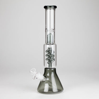 13" Color Accented Glass Water Bong with Coil Percolator & Splash Guard
