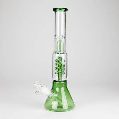 13" Color Accented Glass Water Bong with Coil Percolator & Splash Guard
