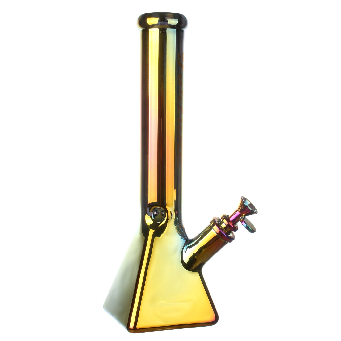 Fortune | Electroplated 14" 7mm Pyramid Base Glass Beaker Bong