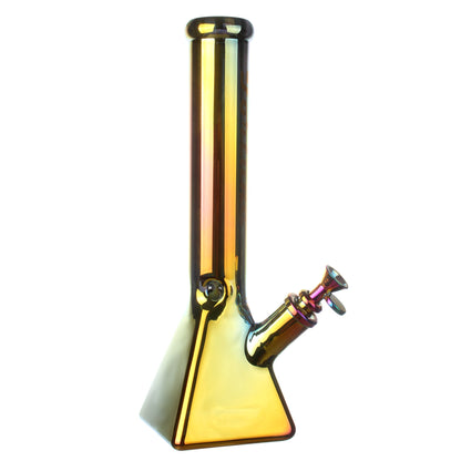 Fortune | Electroplated 14" 7mm Pyramid Base Glass Beaker Bong