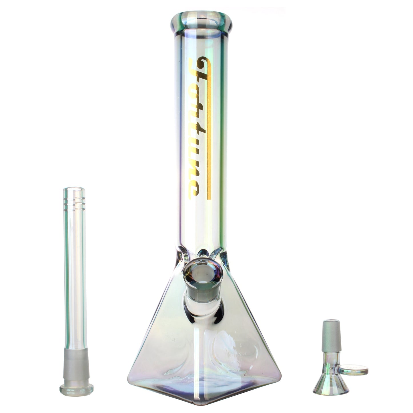 Fortune | Electroplated 14" 7mm Pyramid Base Glass Beaker Bong