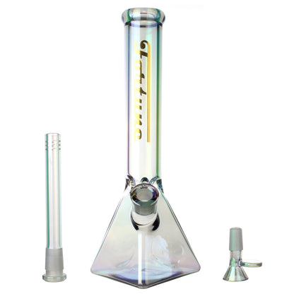 Fortune | Electroplated 14" 7mm Pyramid Base Glass Beaker Bong
