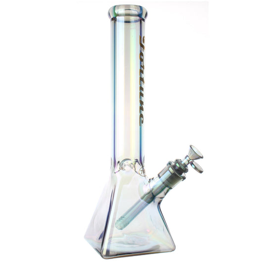 Fortune | Electroplated 14" 7mm Pyramid Base Glass Beaker Bong