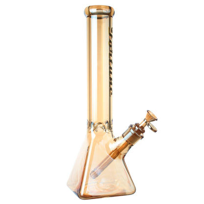 Fortune | Electroplated 14" 7mm Pyramid Base Glass Beaker Bong