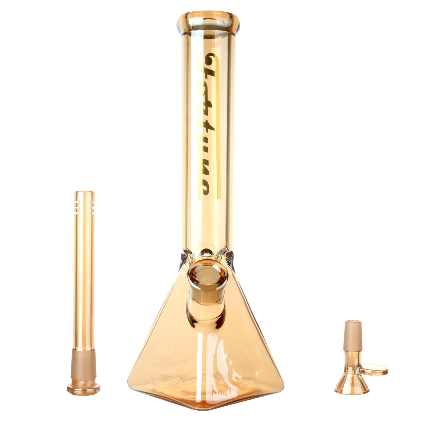 Fortune | Electroplated 14" 7mm Pyramid Base Glass Beaker Bong
