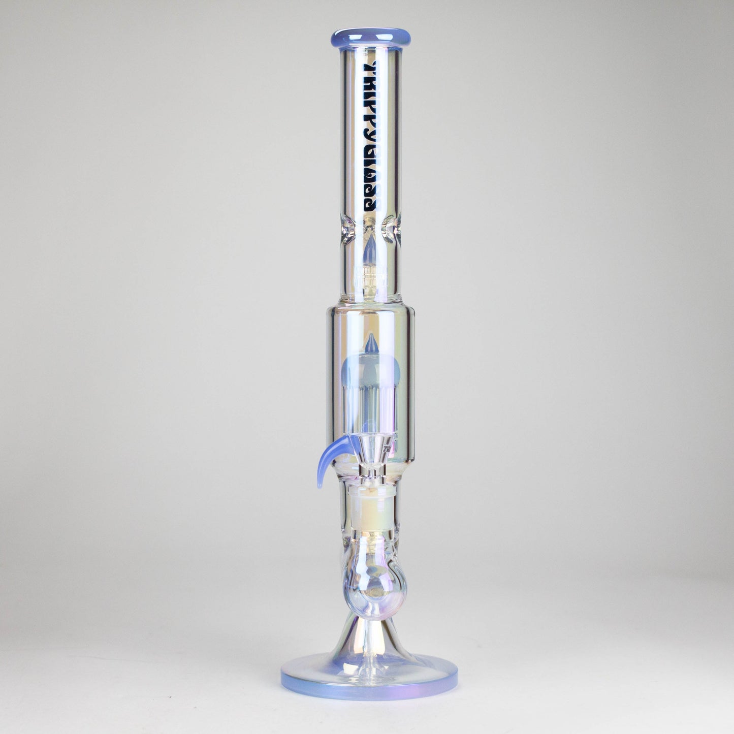 Trippy Glass | 17" 7mm Holographic Stemline Bong – Triple Diffused Perc with 18mm Bowl