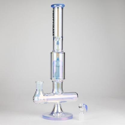 Trippy Glass | 17" 7mm Holographic Stemline Bong – Triple Diffused Perc with 18mm Bowl