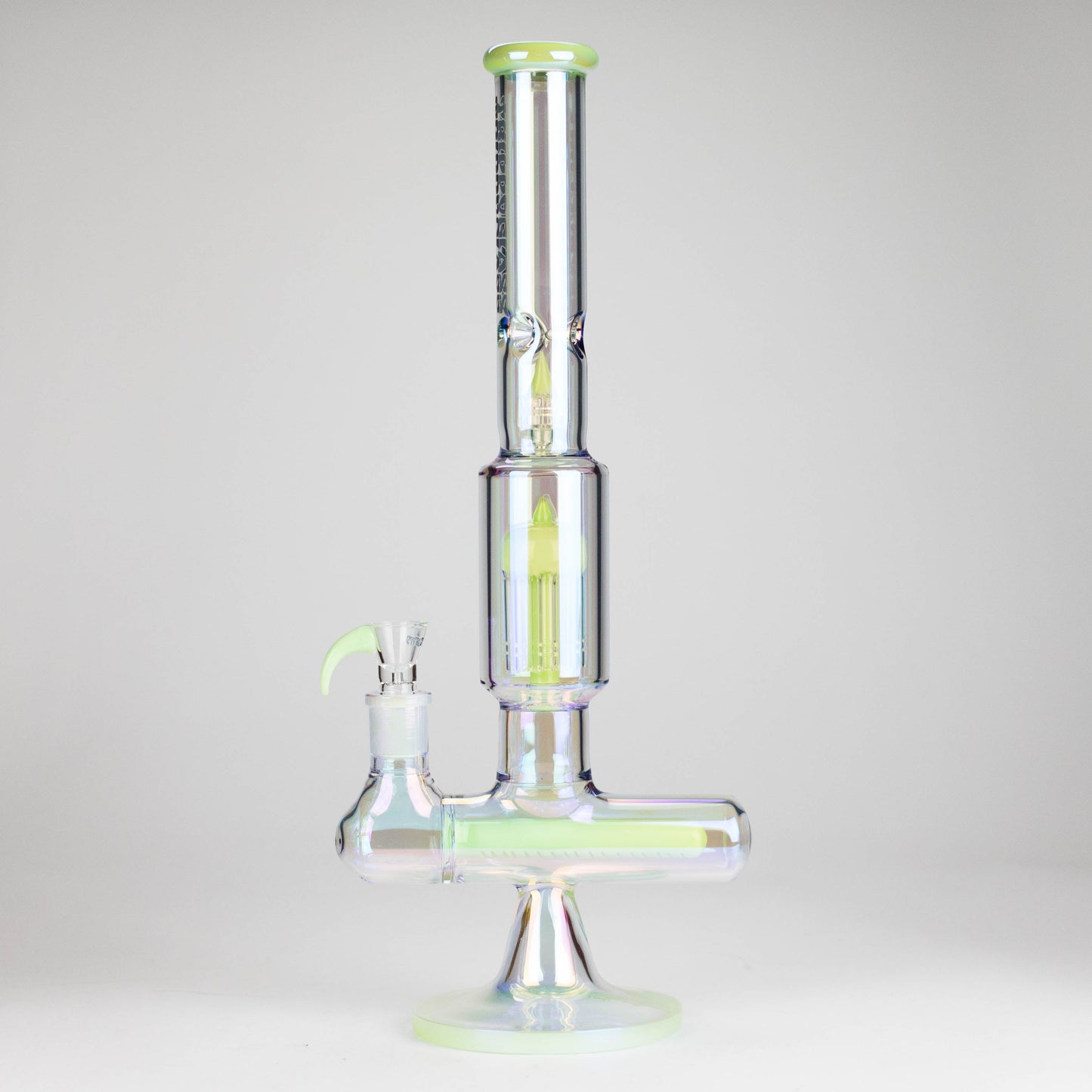 Trippy Glass | 17" 7mm Holographic Stemline Bong – Triple Diffused Perc with 18mm Bowl