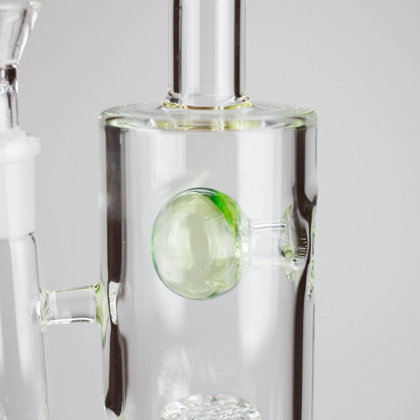 9" Ball Perc Glass Bong – Green with Bent Neck & 14mm Bowl