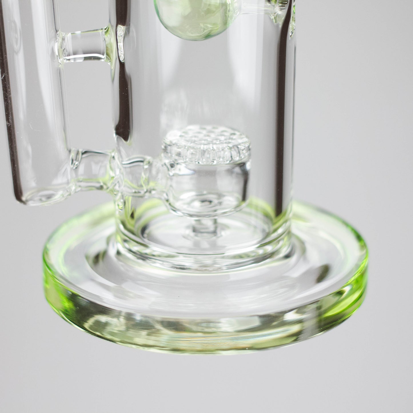 9" Ball Perc Glass Bong – Green with Bent Neck & 14mm Bowl