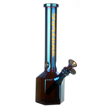 12" Hexagon Electroplated Barrel Base Fortune | Glass Bong
