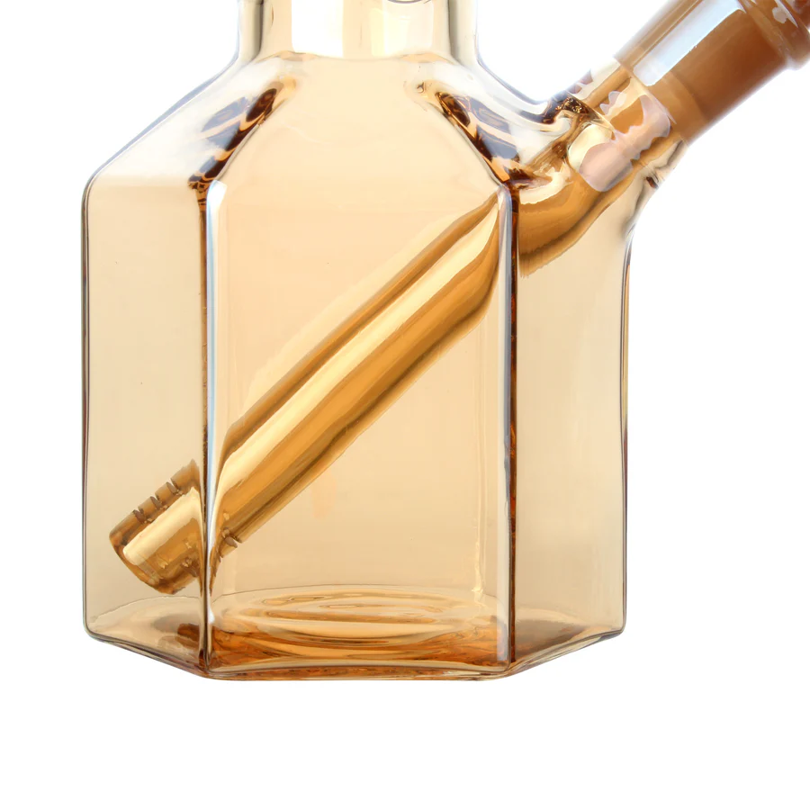 12" Hexagon Electroplated Barrel Base Fortune | Glass Bong