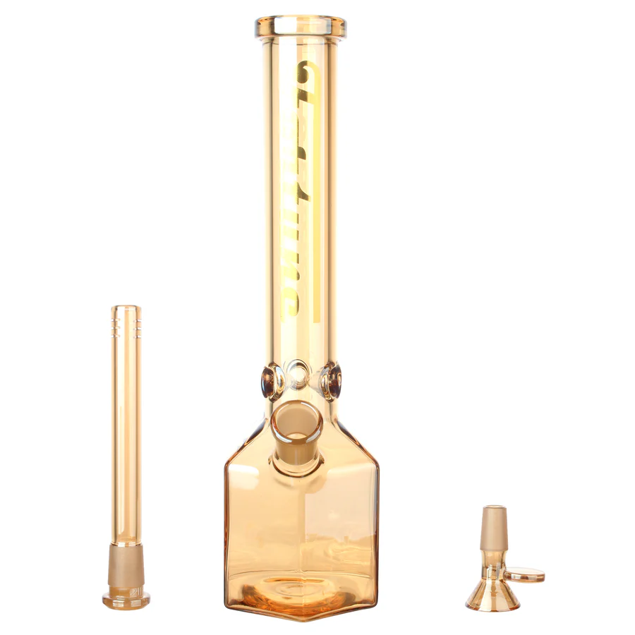 12" Hexagon Electroplated Barrel Base Fortune | Glass Bong