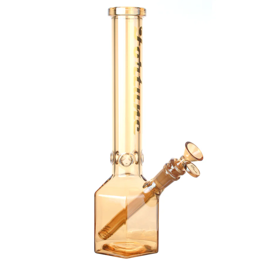 12" Hexagon Electroplated Barrel Base Fortune | Glass Bong