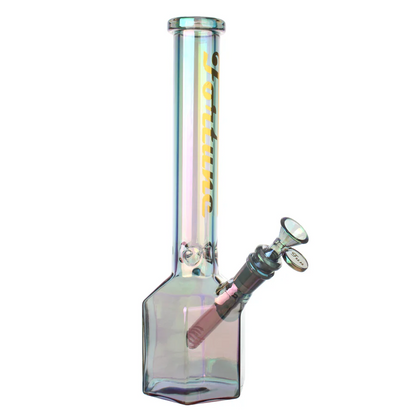 12" Hexagon Electroplated Barrel Base Fortune | Glass Bong