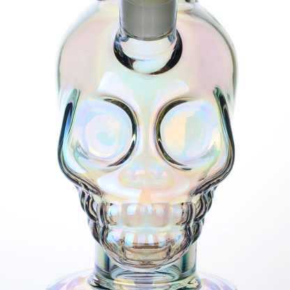 14" 7mm Electroplated Skull. Fortune | Glass Bong