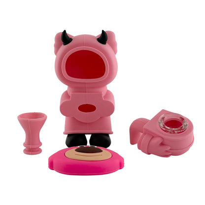 6" Pink Bear Silicone Water Pipe