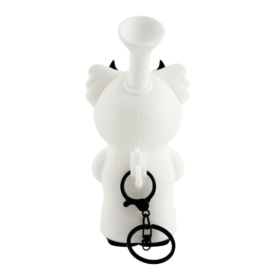 6" Silicone Kitty Water Pipe – White