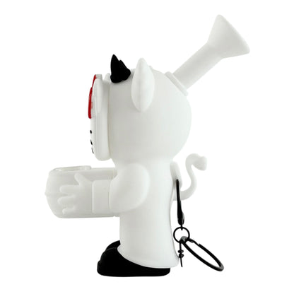 6" Silicone Kitty Water Pipe – White