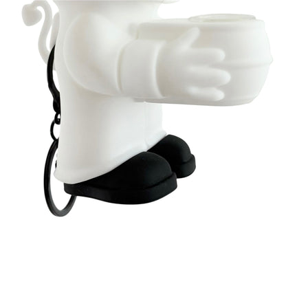 6" Silicone Kitty Water Pipe – White