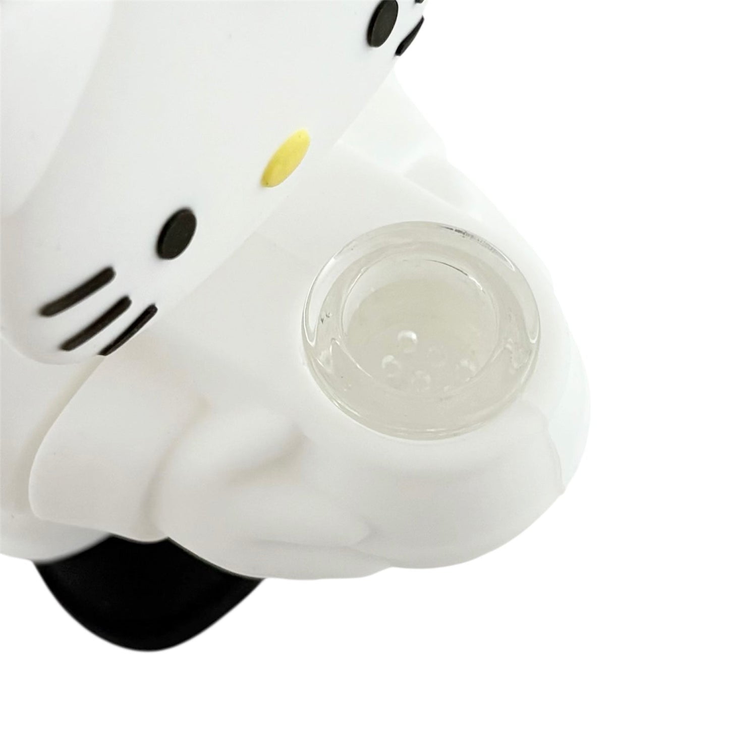 6" Silicone Kitty Water Pipe – White