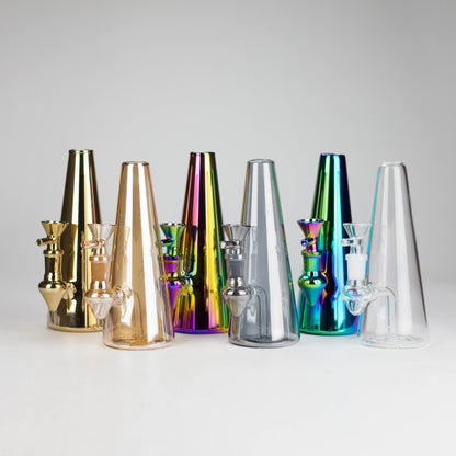 7" Solid Color Electroplate Glass Bong - 6 Iridescent Variations