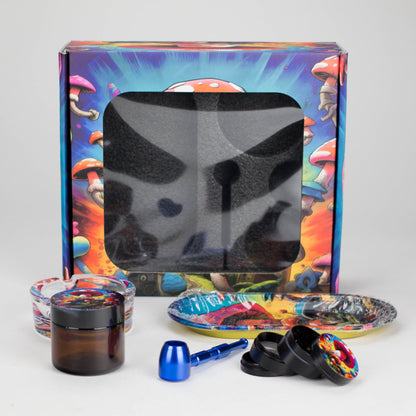 Metal Pipe Smoke Set – 5-in-1 Mushroom Design