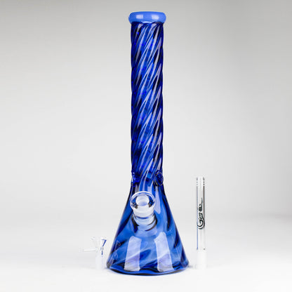 Genie | 16" 9mm Twist Glass Beaker Bong [HH1125]