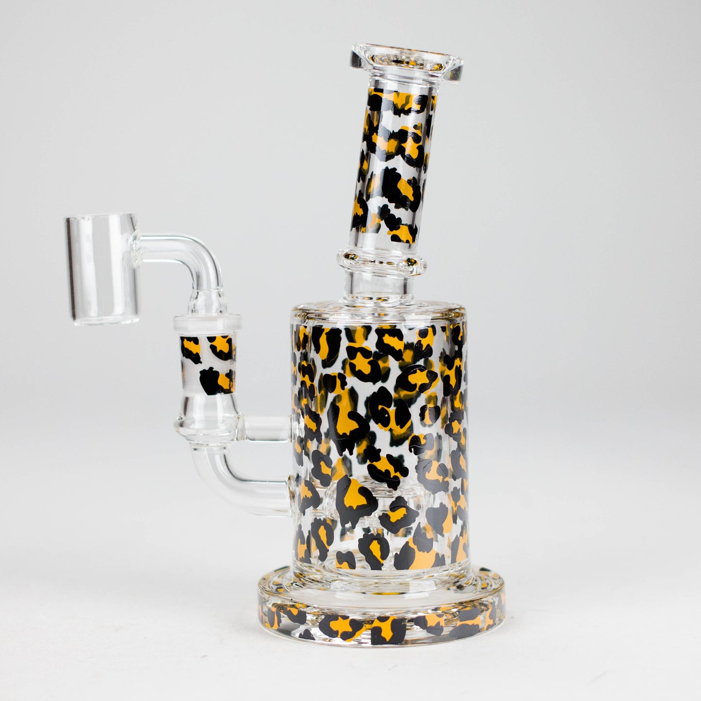 7″ 2-in-1 Leopard Print Rig with Perc – Banger & Bowl Included