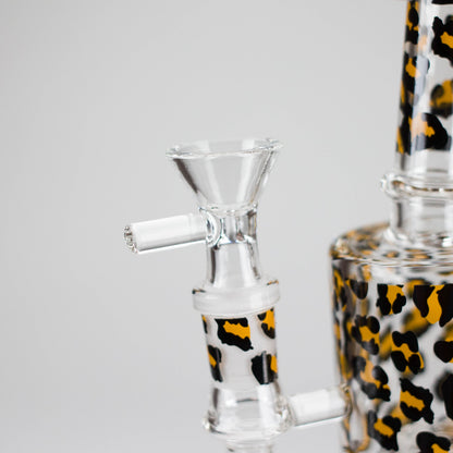 7″ 2-in-1 Leopard Print Rig with Perc – Banger & Bowl Included
