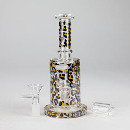 7″ 2-in-1 Leopard Print Rig with Perc – Banger & Bowl Included