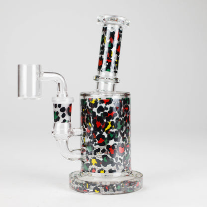 7″ 2-in-1 Leopard Print Rig with Perc – Banger & Bowl Included