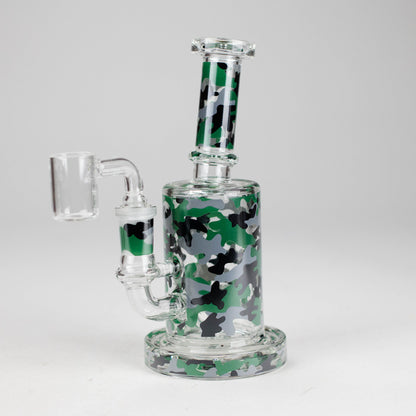 7″ 2-in-1 Leopard Print Rig with Perc – Banger & Bowl Included