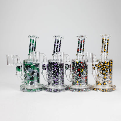 7″ 2-in-1 Leopard Print Rig with Perc – Banger & Bowl Included