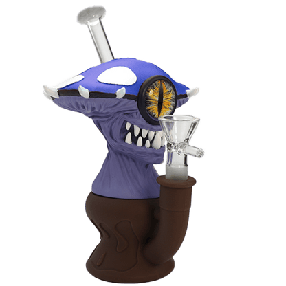 Vinyl Mushroom Monster Water Pipe with 14mm Glass Bowl