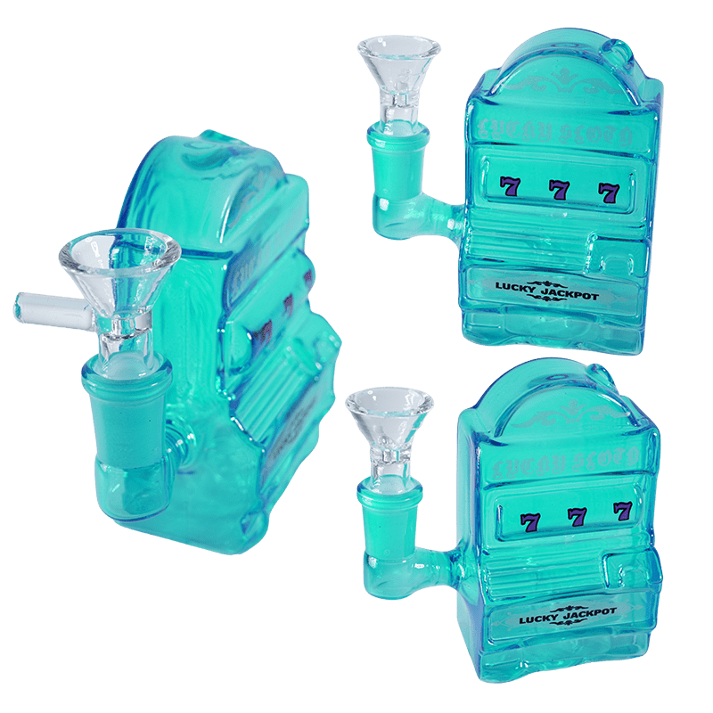 Lucky Jackpot Mini Water Pipe with 14mm Glass Bowl – Blue