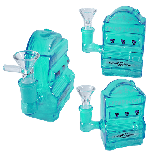 Lucky Jackpot Mini Water Pipe with 14mm Glass Bowl – Blue