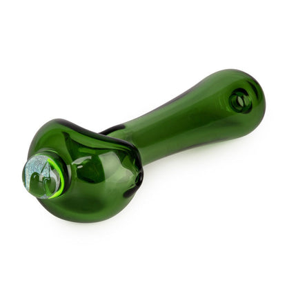 Red Eye Glass® | 4.5" Spoon Hand Pipe W/Ash Catcher Mouthpiece & Dichroic Image Marble (Assorted)