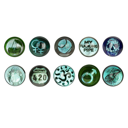 Red Eye Glass® | 4.25" Spoon Hand Pipe W/Flat Mouthpiece & Dichroic Image Marble (Assorted)