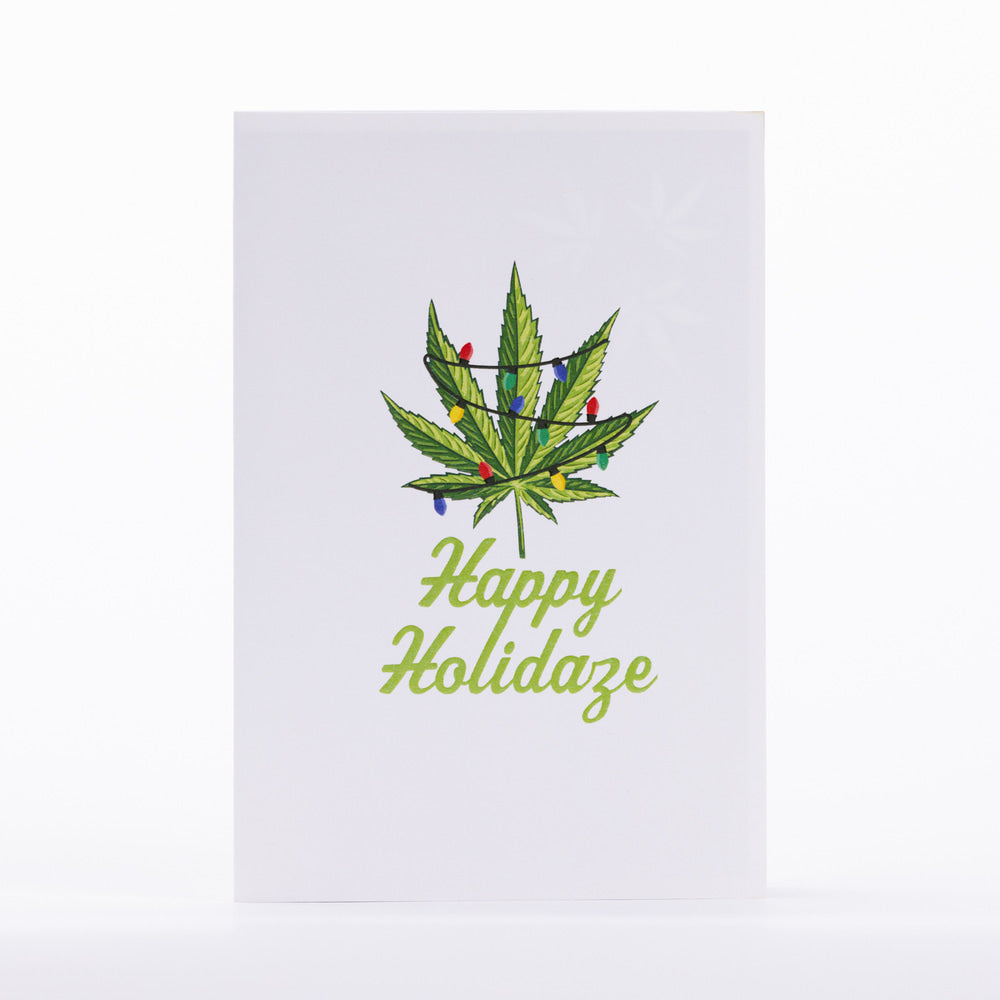 Intricate Greetings | Cannabis Leaf 3D Pop-Up Holiday Card