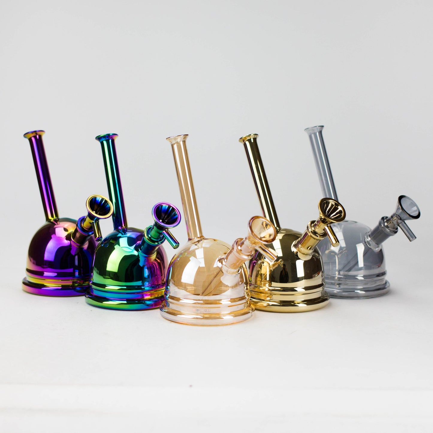 7" Solid Color Electroplate Glass Bubbler