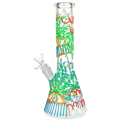 SeshGear 420 Drizzle G.I.T.D Beaker Glass Water Pipe - 10" / 14mm F