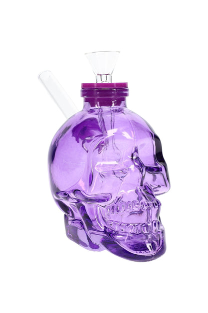 Colored Skull Glass Bong “Bone Bank” – 4″