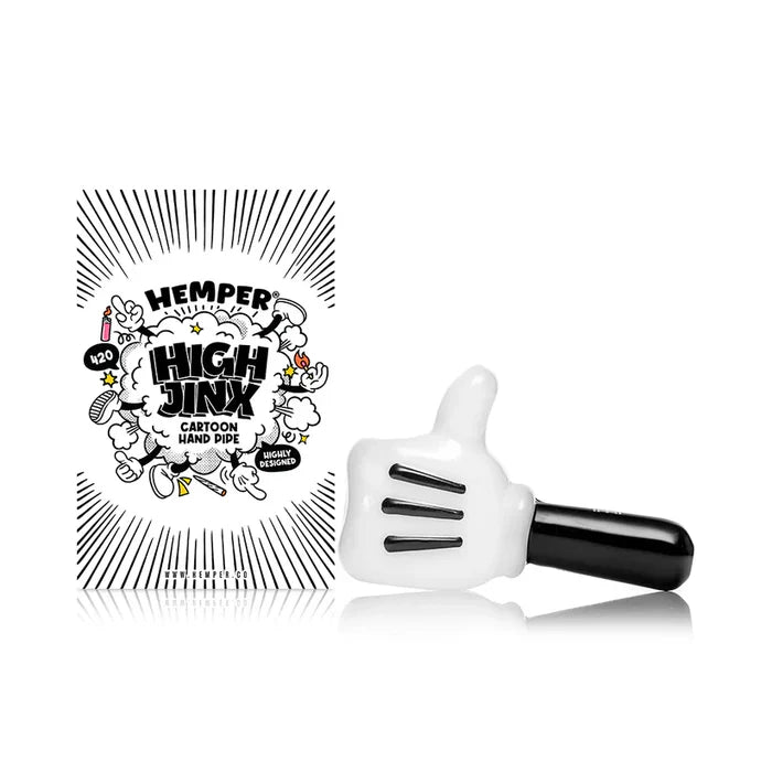 Hemper | 4" High Jinx Glass Hand Pipe – Cartoon Thumbs Up Design
