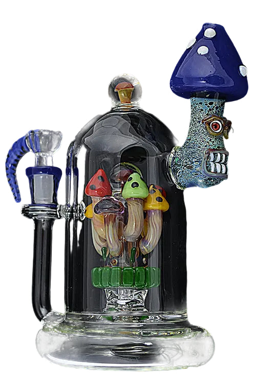 Stunning & Detailed Mushroom Glass Water Pipe - Handmade